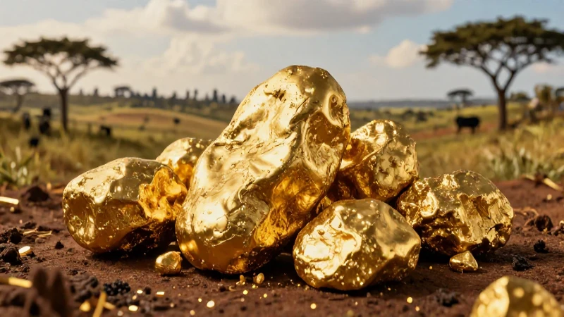 Oro brillante en paisaje ugandés cinematográfico