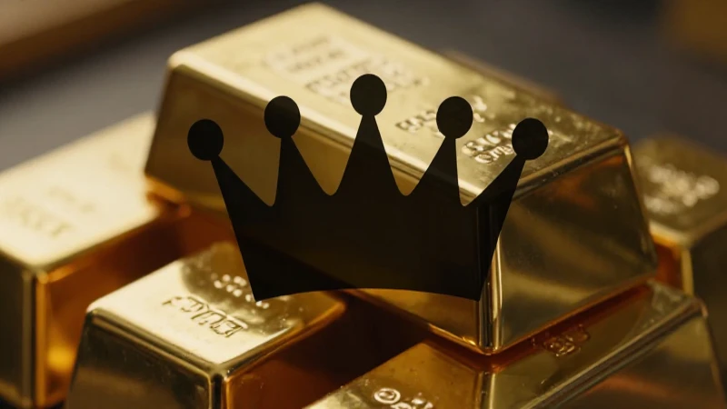 Oro resplandeciente con corona, impactante y realista