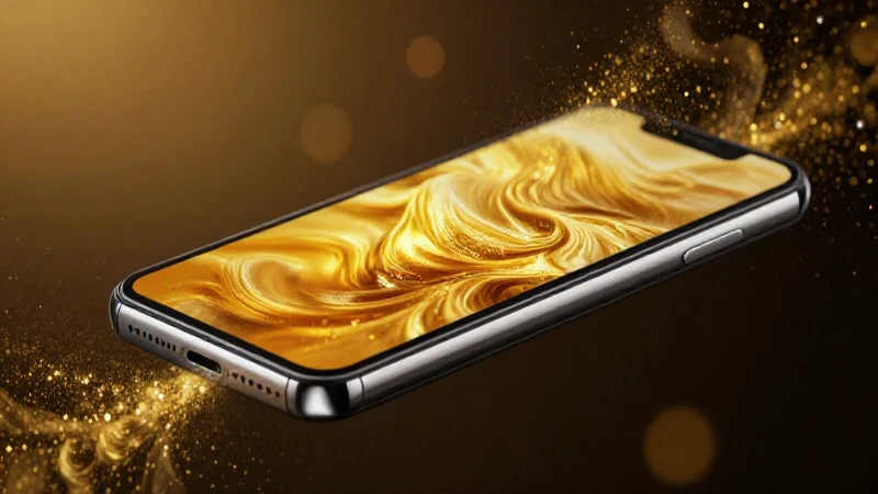 Teléfono dorado en foco dramático y realista