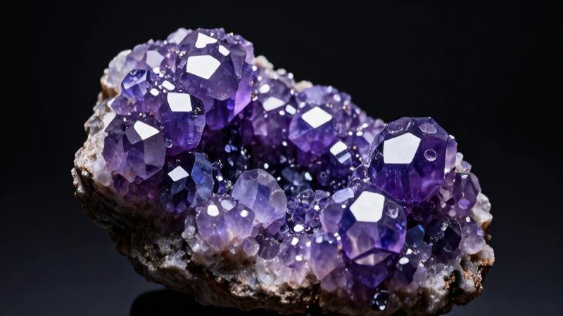 Minerales destacados con iluminación artística y detalle