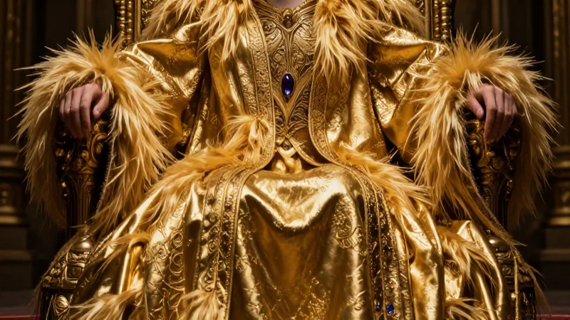 Opulencia dorada en trono cinematográfico cercano