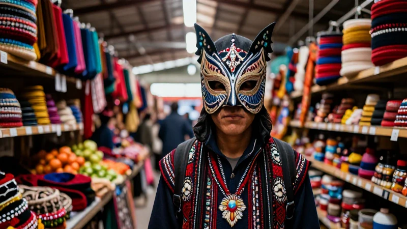 Mercado mexicano vibrante: imagen impactante y realista