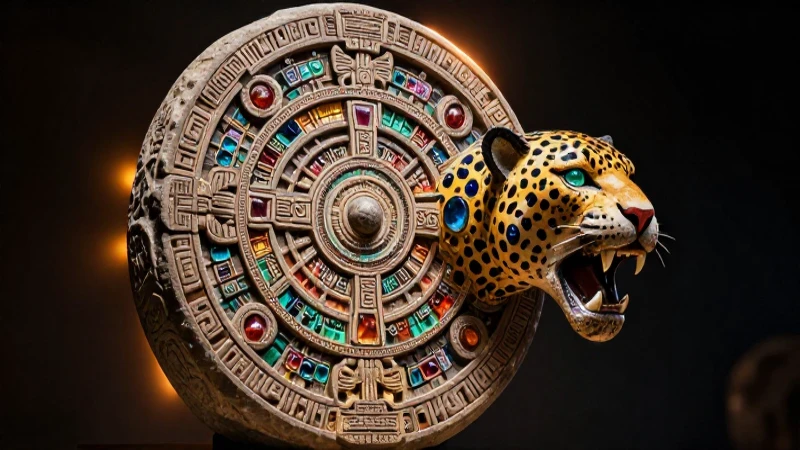 Piedra azteca: jaguar, colores, realismo fantástico