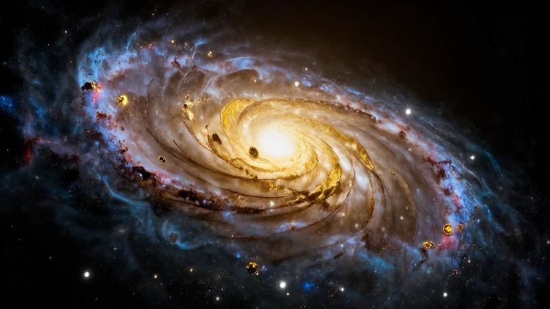 Espiral dorada cósmica en foto impactante