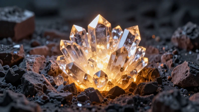 Cristales brillantes en fotografía cinematográfica y detallada