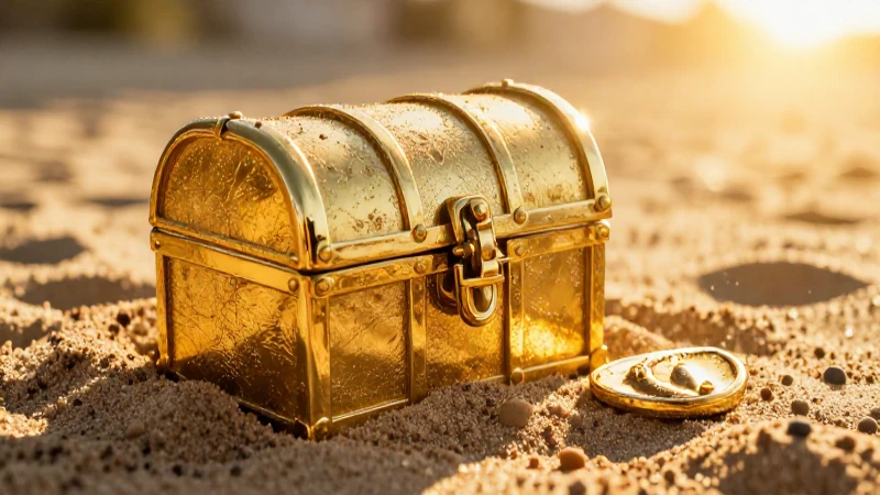 Tesoro dorado enterrado bajo la arena