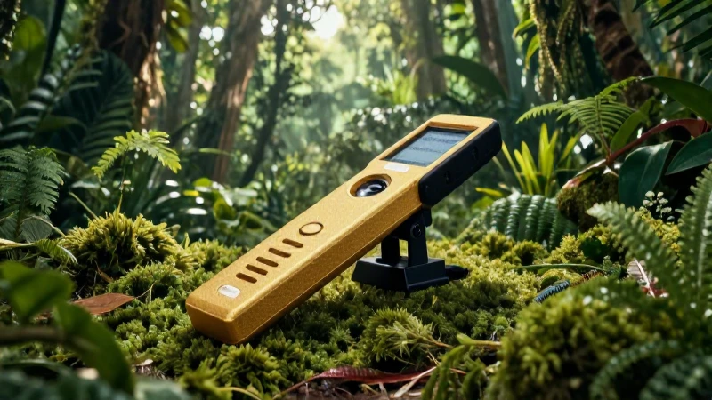Detector de oro en jungla: imagen impactante