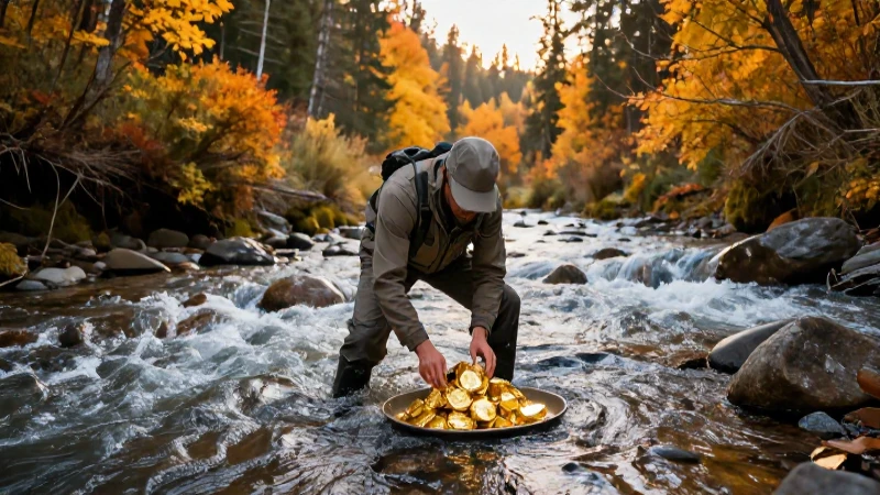 Busca oro entre tonos otoñales vibrantes