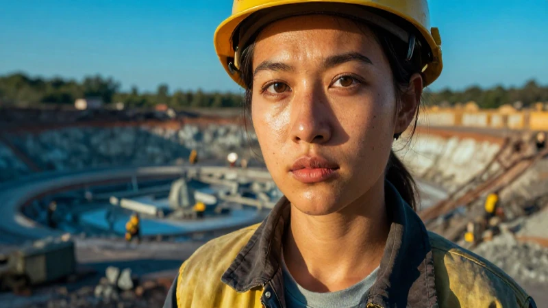 Minería impactante en retrato cinematográfico azul y oro