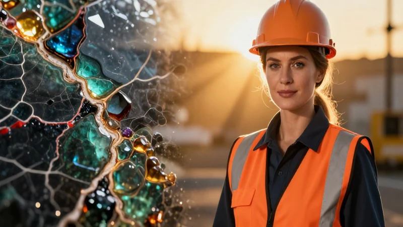 Minería femenina impactante con gemas brillantes