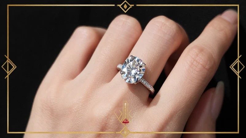 Anillo de diamantes brillante y lujoso
