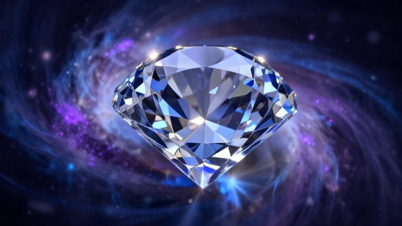 Diamante brillante en nebulosa dramática y vibrante