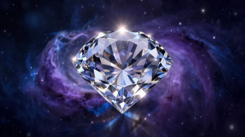 Diamante gigante en cielo estelar dramático
