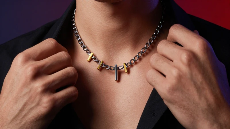 Manos con collar elegante y moderno