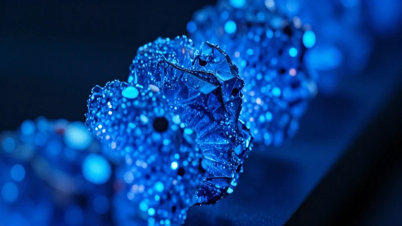 Cristal de cobalto azul con campo magnético