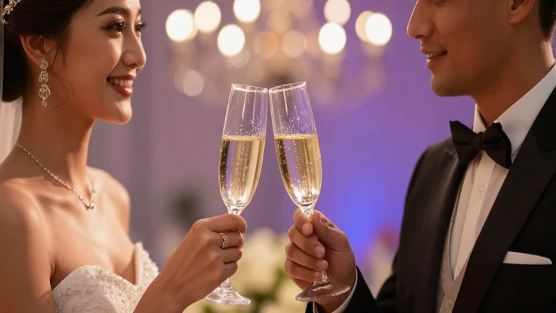 Brillante brindis en cálida atmósfera romántica