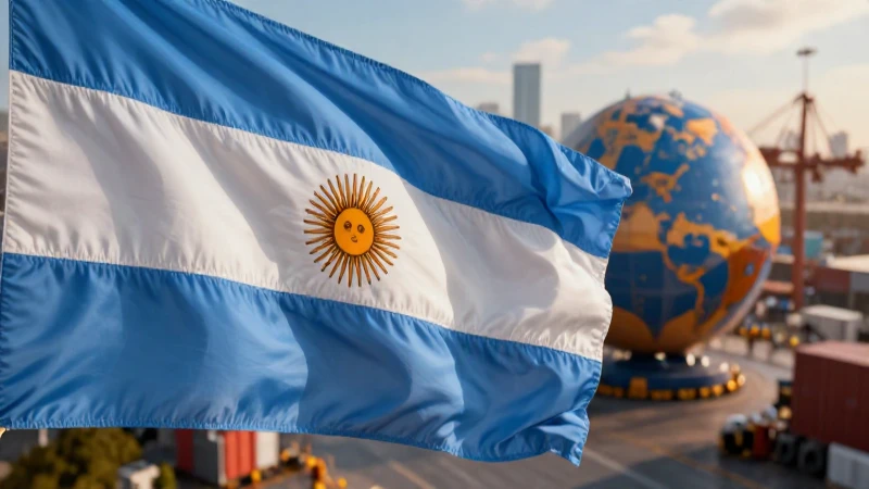 Banderas argentinas en puerto, diseño impactante