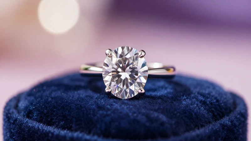 Anillo deslumbrante, lujo y romance en primer plano