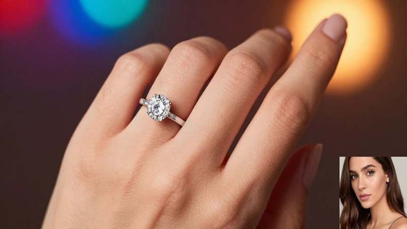 Anillo de compromiso elegante y fotogénico