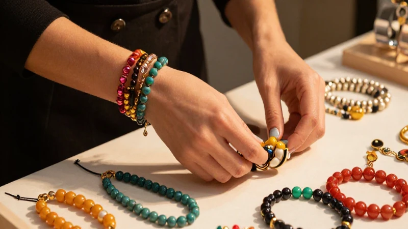 Joyería vibrante dispuesta con elegancia