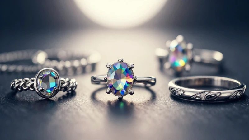 Joyería plateada brillante con luz dramática