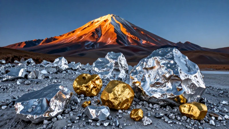 Plata y oro en paisaje andino espectacular