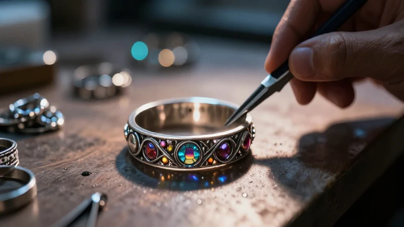 Joyería de plata destacada con iluminación dramática