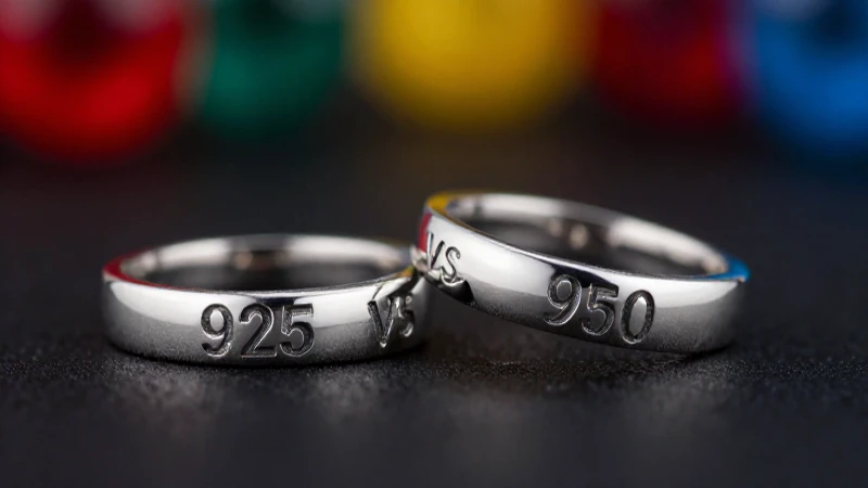 Comparación de joyas plateadas: 925 contra 950