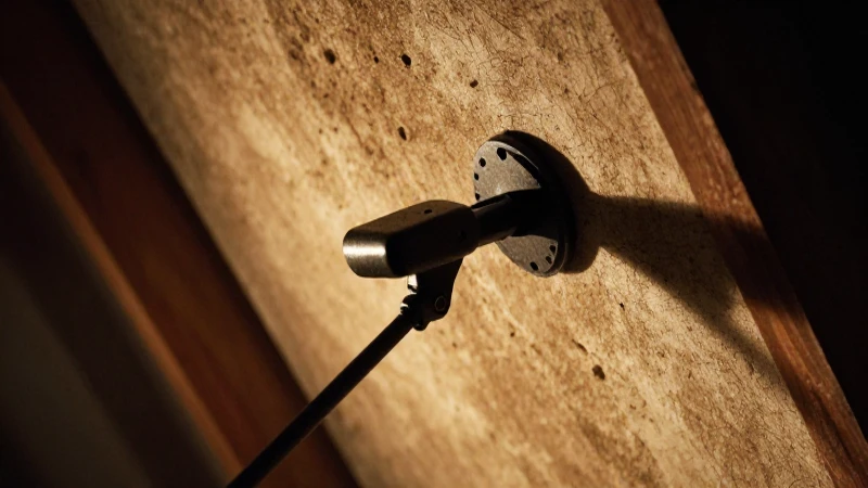 Detector en pared, ambiente cálido y cinematográfico