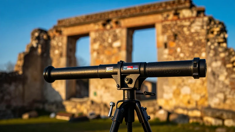 Detector alemán en ruinas con luz cinematográfica