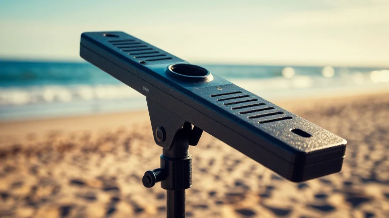 Fotografía profesional del metal detector dorado
