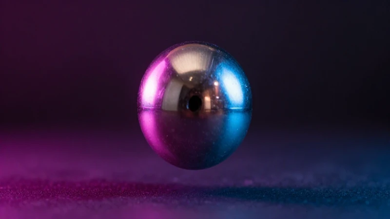 Imán levita esfera con iluminación dramática