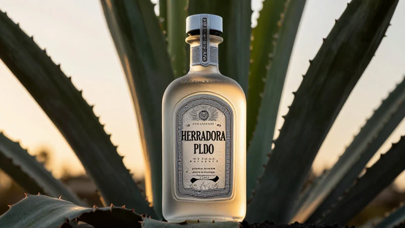 Tequila Herradura en elegante fotografía dorada