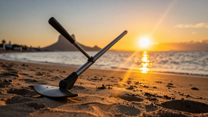 Atardecer dorado en Ibiza con metales detectados