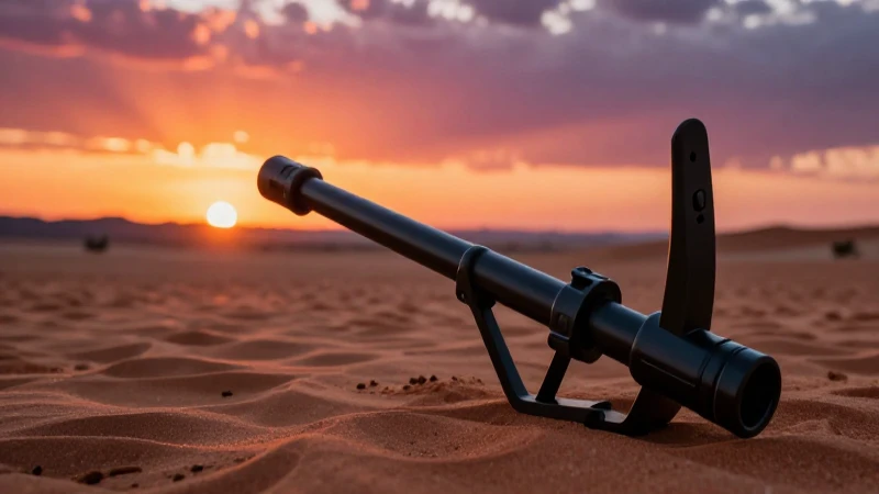 Atardecer dramático en el desierto con metal detector