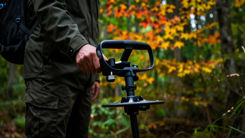 Detecta metal en bosques otoñales vibrantes