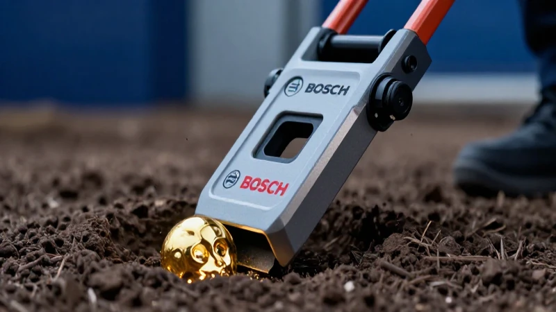 Detector Bosch revela artefacto dorado parcialmente