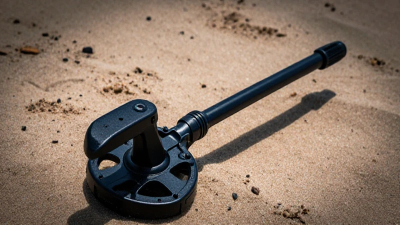 Detector metálico en playa, imagen impactante