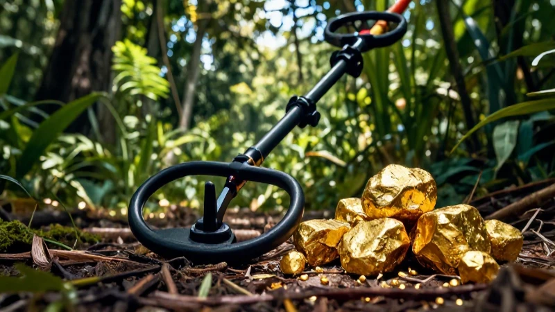 Hallazgo dorado en naturaleza exuberante y brillante