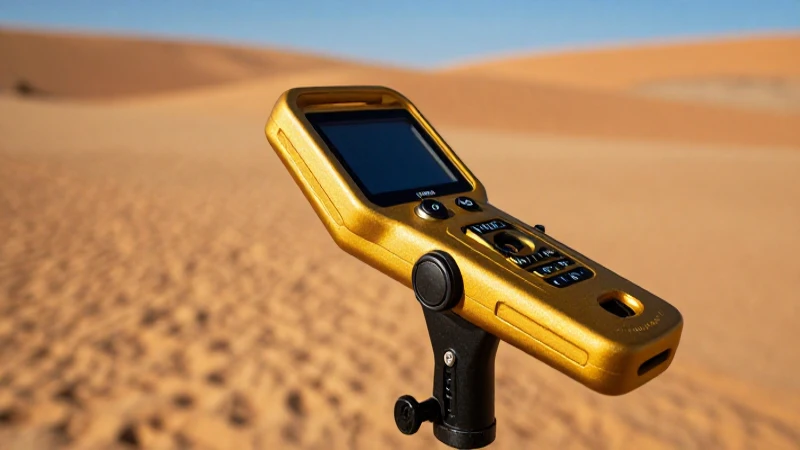 Detector de oro en playa con luz dramática