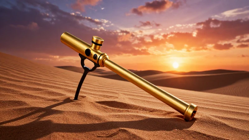 Detecta oro en el desierto al atardecer