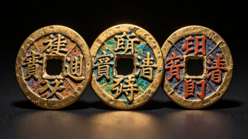 Monedas antiguas destacadas con luz cinematográfica