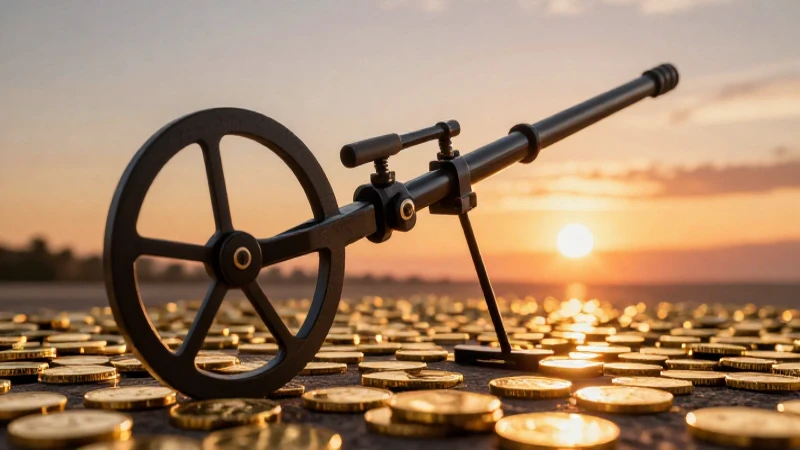 Monedas doradas brillan bajo el atardecer