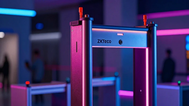 Detector metálico ZKTeco: seguridad futurista impactante