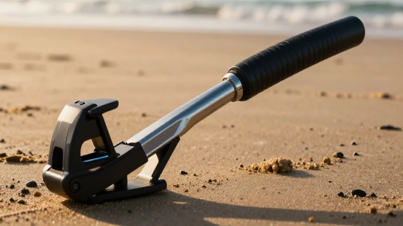 Detector en la playa: imagen realista y vibrante
