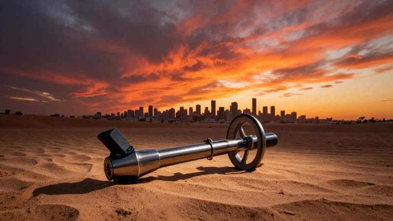 Detecta oro en el desierto al atardecer