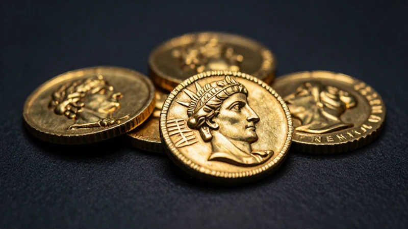 Monedas romanas antiguas en iluminación dramática