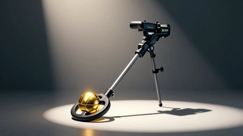 Detector encuentra tesoro dorado resplandeciente