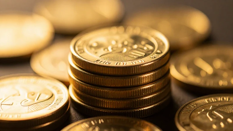 Monedas doradas brillantes destacando con luz dramática