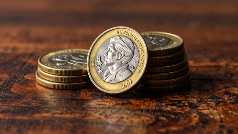 Monedas mexicanas en mesa con luz dorada